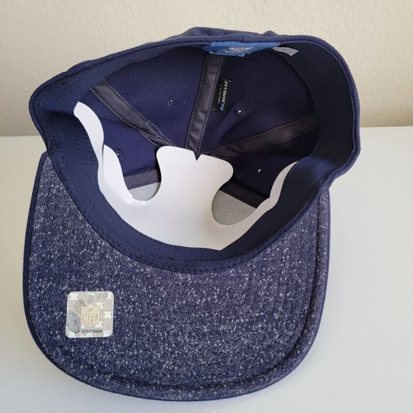 New England Patriots Reebok NFL Sideline Flex Fit Hat Cap Size L/ XL Blue Shadow - Picture 6 of 8